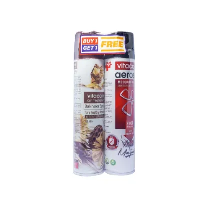 Picture of Vitacare Air Freshener Bakhoor Spray 300 ml FREE with Vitacare Aerosol Mosquito Killer 300 ml