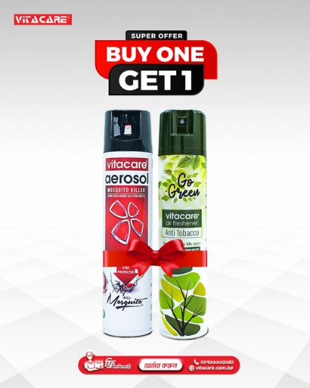Picture of Vitacare Air Freshener Anti -Tobacco Spray 300 ml FREE with Vitacare Aerosol Mosquito Killer 300 ml